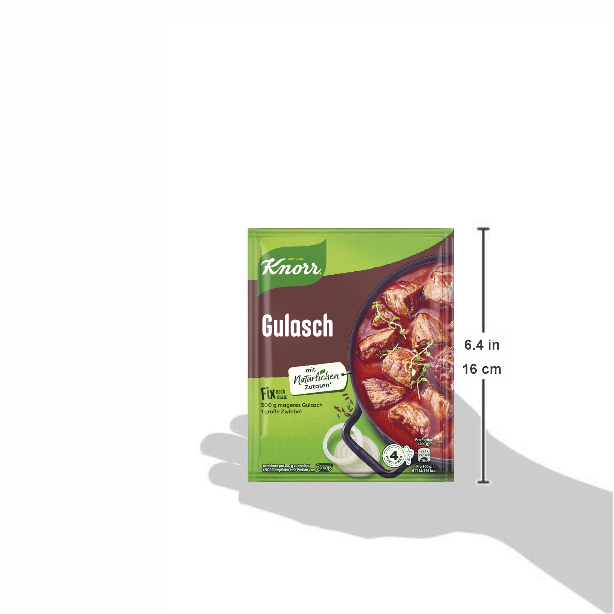 Knorr Fix Goulash value pack four portions for family dinners.