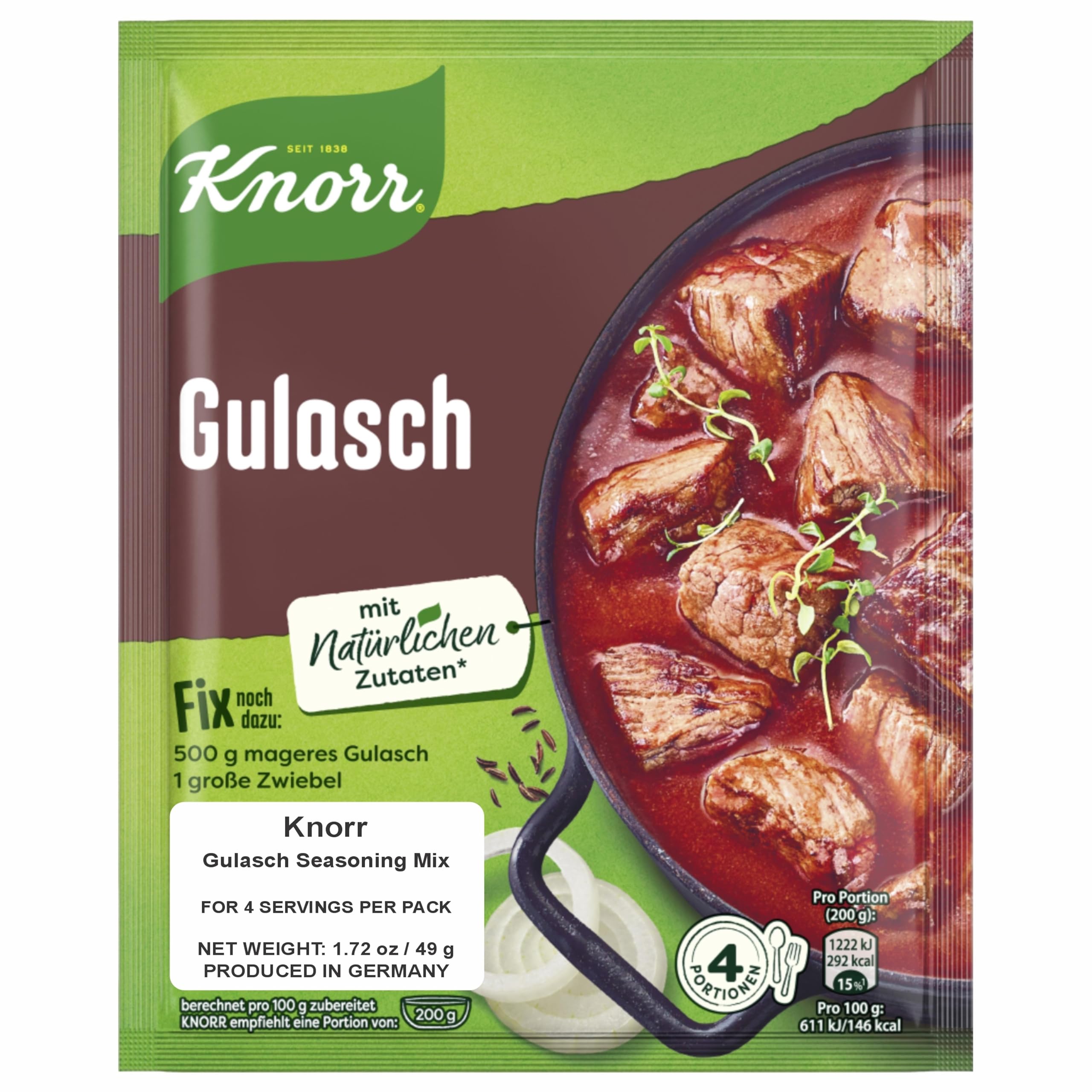 Knorr Fix Goulash Pack 4 display box for easy meal prep.