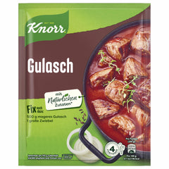 Knorr Fix Goulash simmer pot demonstrates 60 to 90 minute cook.