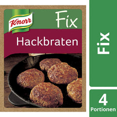 Knorr Fix Hackbraten meatballs cooking in hot oil for crisp texture.
