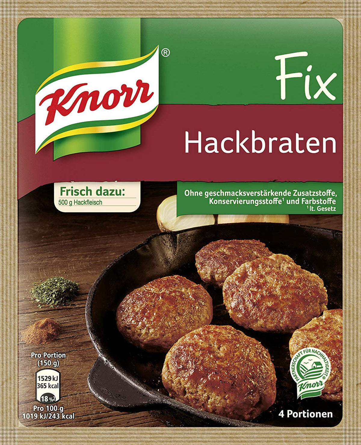 Knorr Fix Hackbraten spice pack for quick, flavorful meatloaf and meatballs.