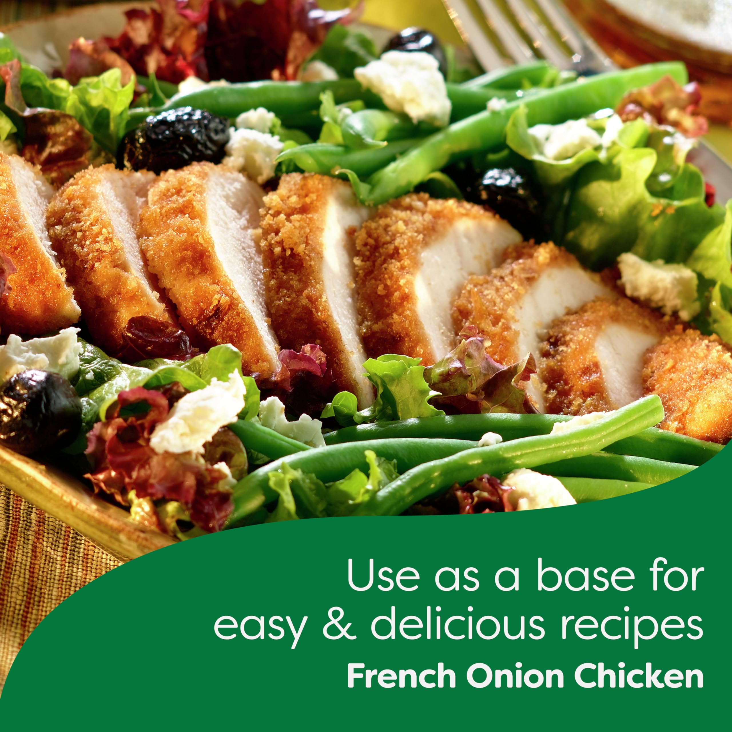 French Onion flavor as a topping for burgers using Knorr mix.