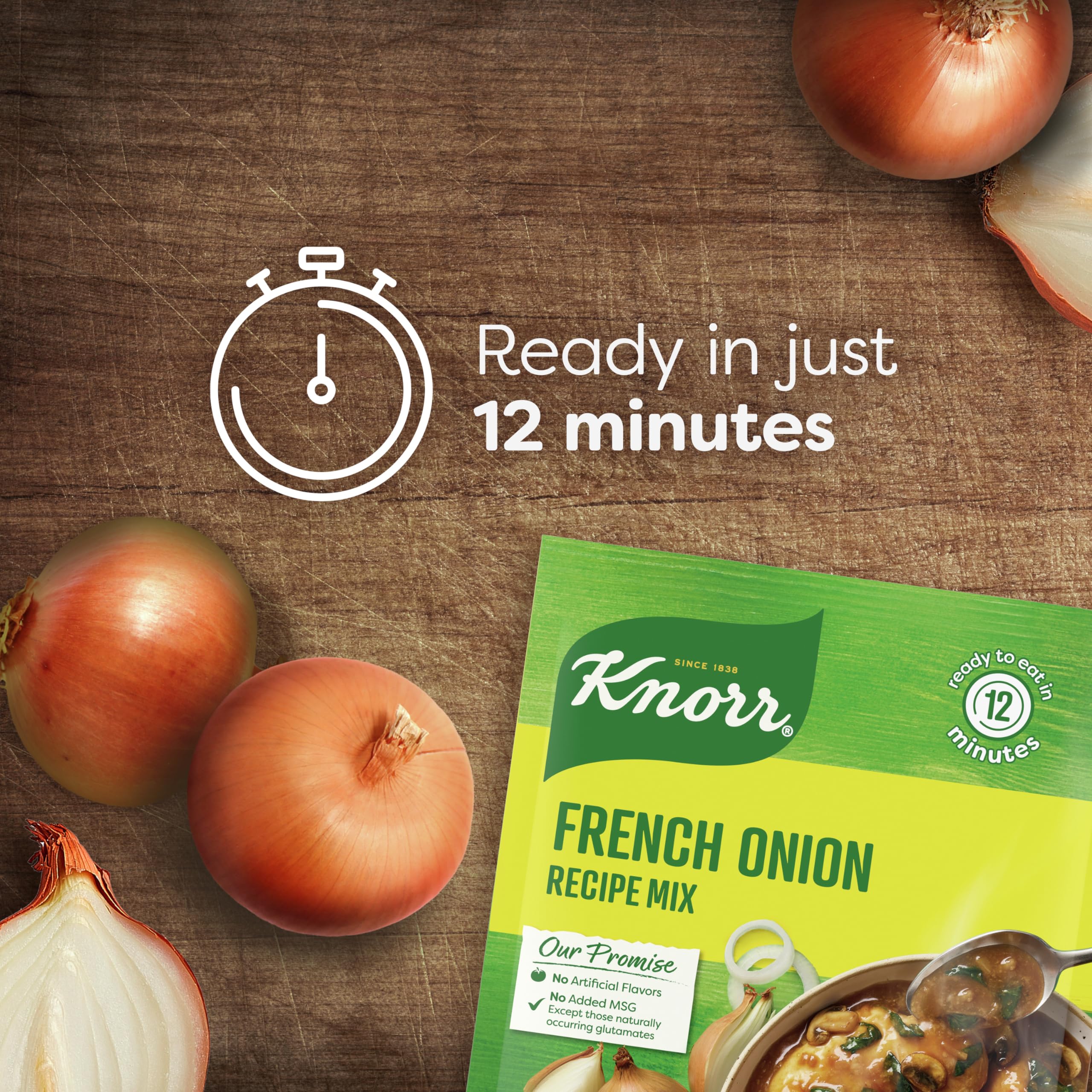 Meatloaf or burger topping elevated with Knorr French Onion mix flavor.