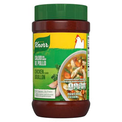 Knorr granulated chicken bouillon granules dissolving in water — fast broth for recipes.
