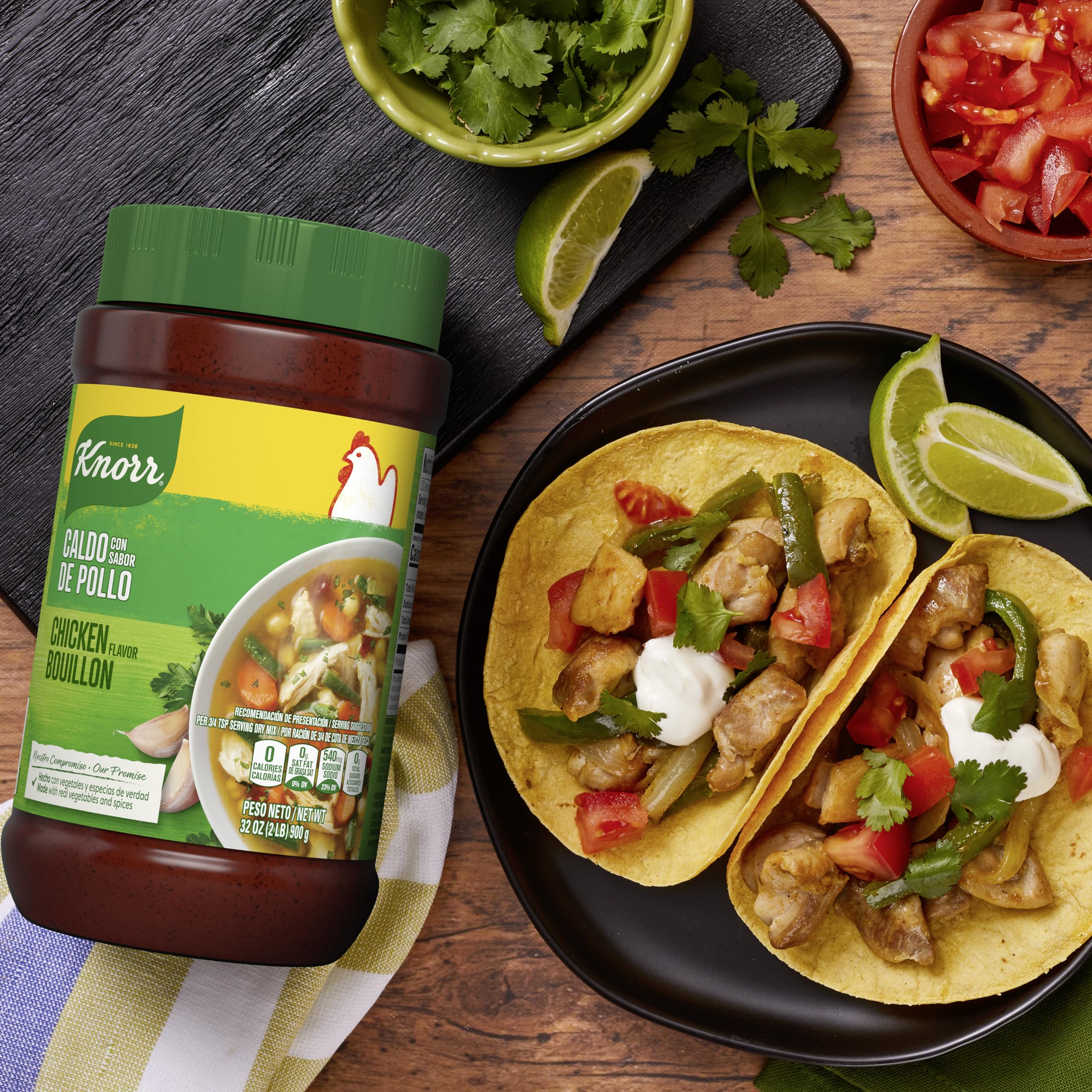 Knorr granulated chicken bouillon packaging — convenient 3-pack for pantry.