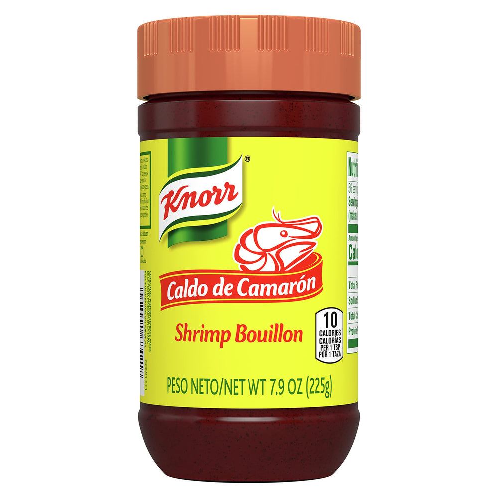 Knorr Granulated Shrimp Bouillon pack front boosts seafood flavor in meals.