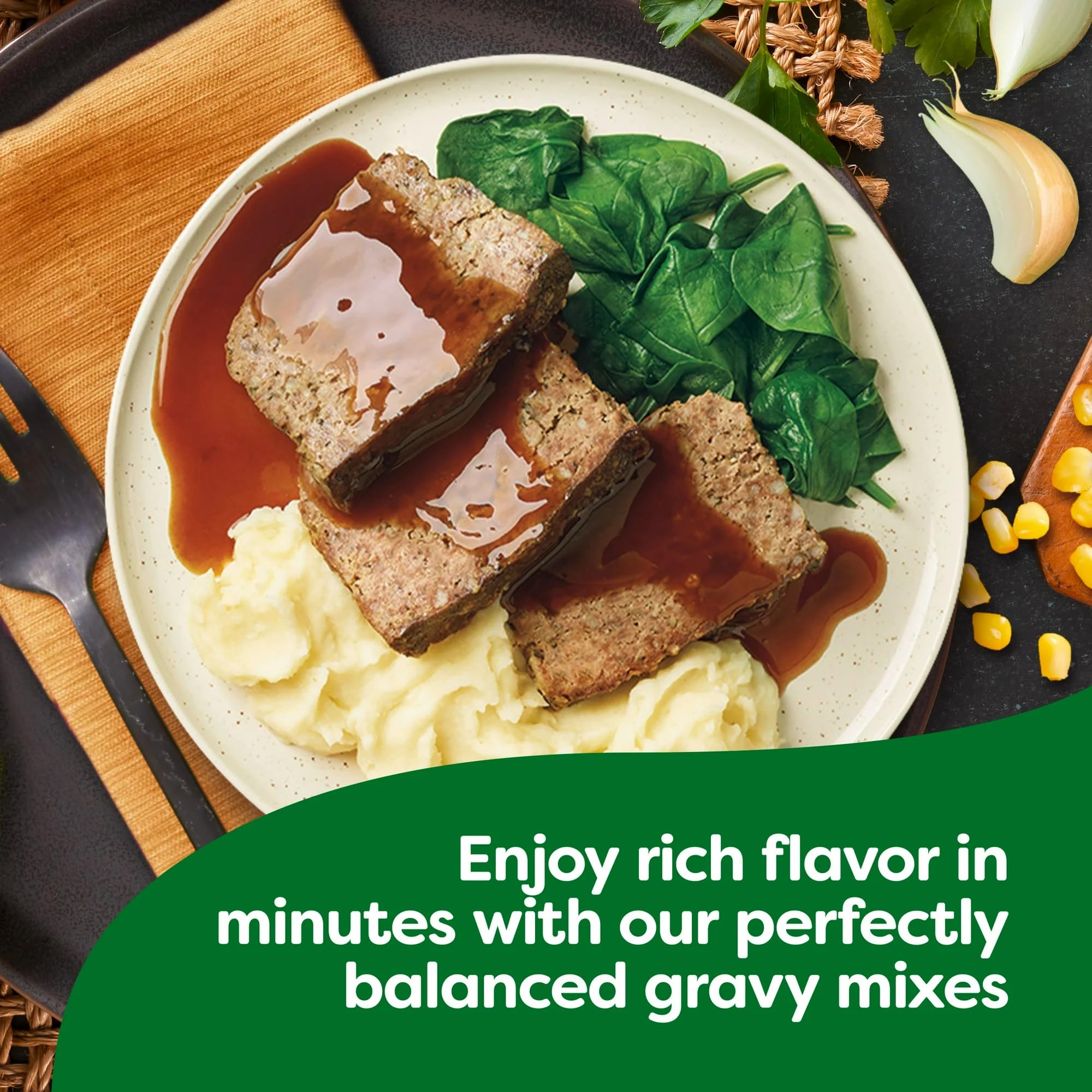 Six-pack of Knorr Gravy Classics on shelf, convenient gravy option for meals.