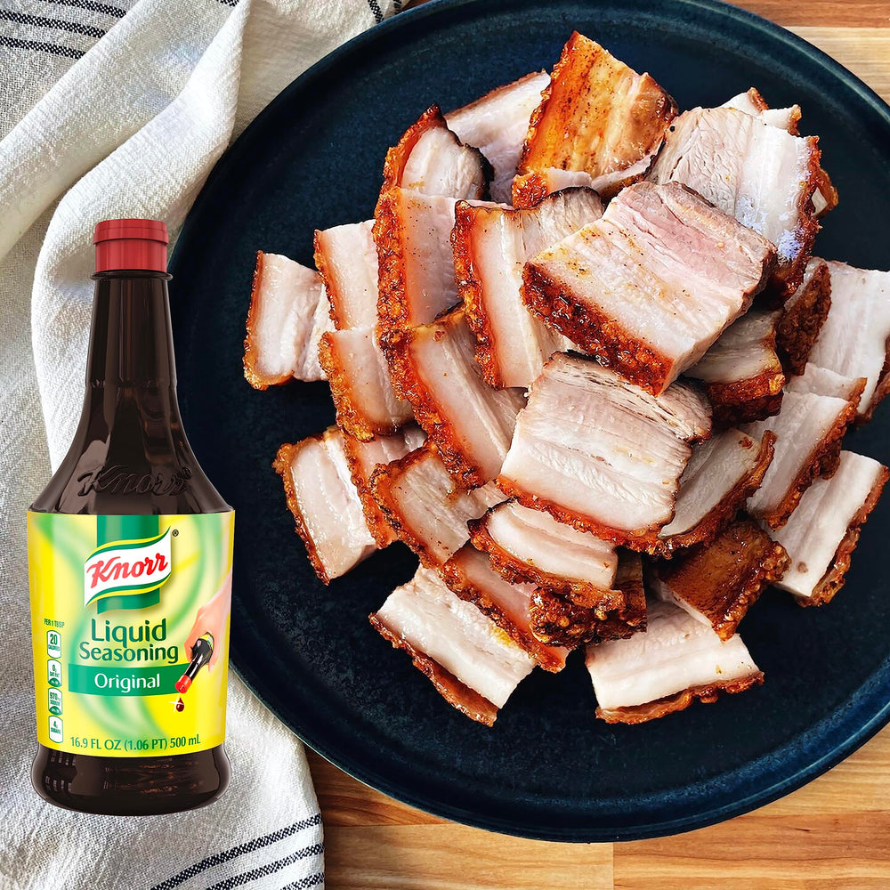 Knorr Liquid Seasoning Original on a kitchen counter ready for fast seasoning.