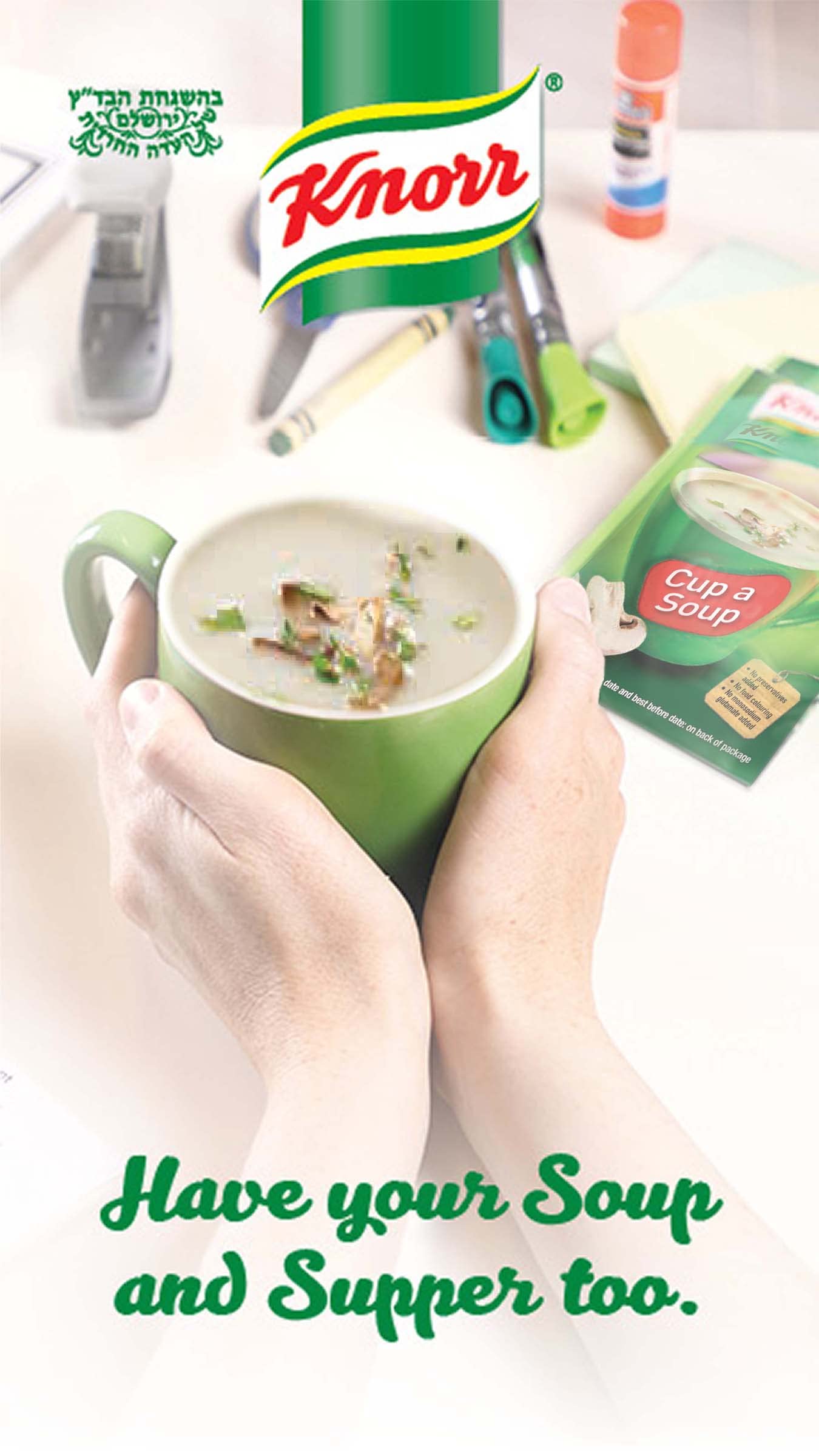 A steaming bowl of Knorr Mushroom Soup Mix, ready in minutes.
