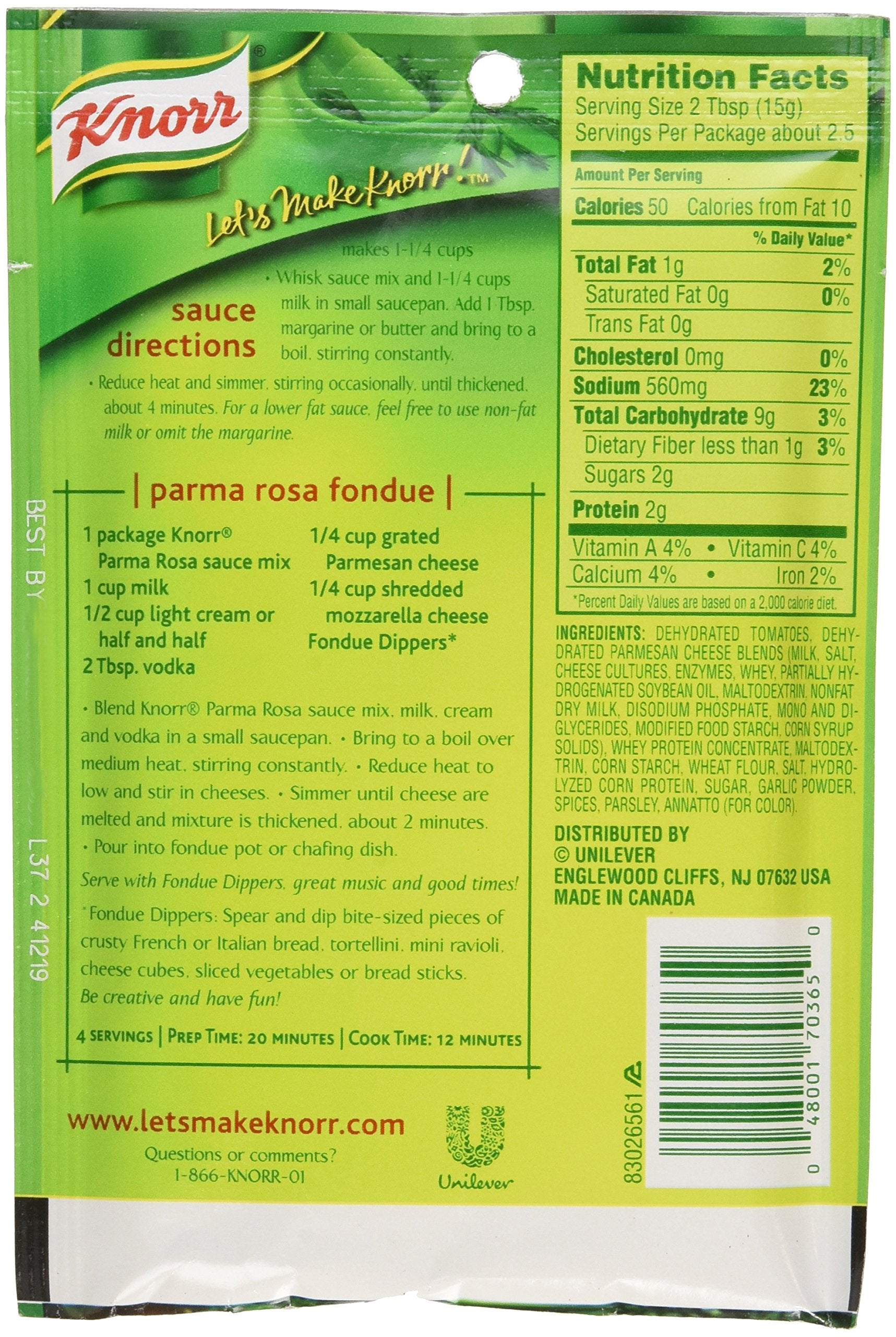 Knorr Parma Rosa sauce mix packet closeup—creamy tomato flavor for fast meals