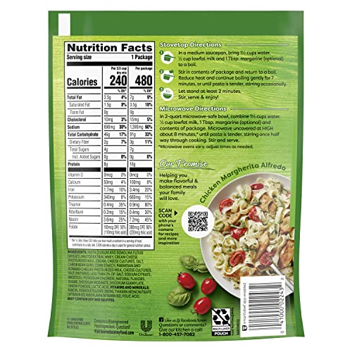 Knorr Alfredo Broccoli pasta in a bowl delivers creamy Parmesan and Romano notes.