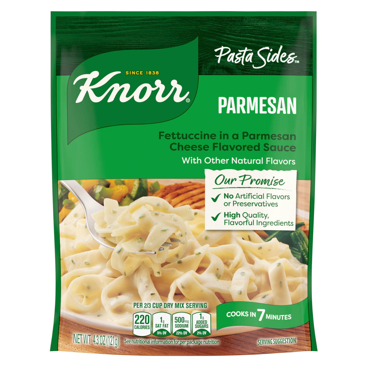 Knorr Pasta Sides Parmesan in a bowl, ready in minutes for a family meal.