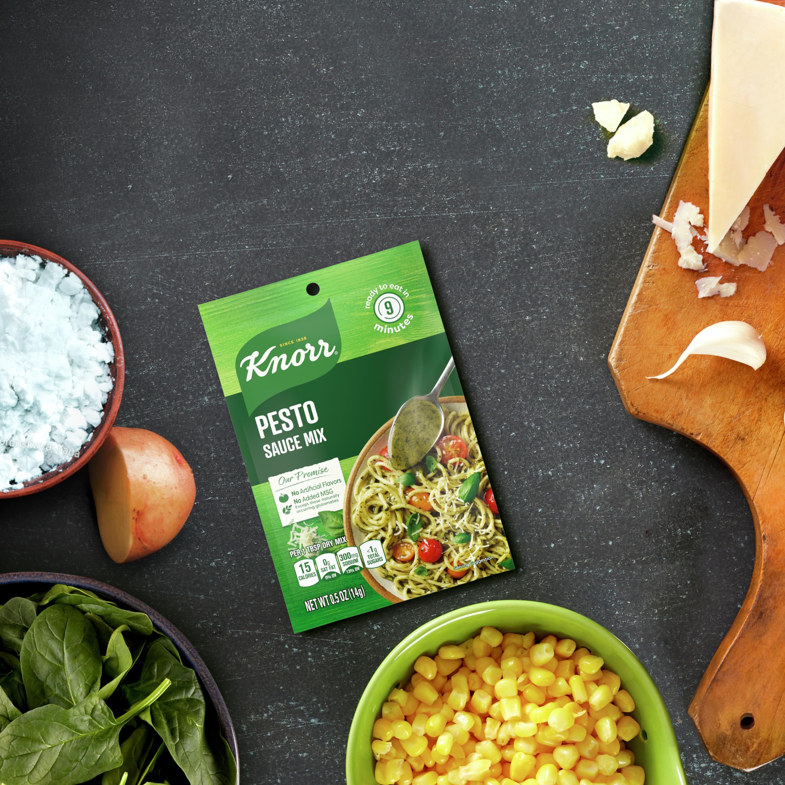 Knorr pesto parmesan shavings as finishing touch for rich flavor.