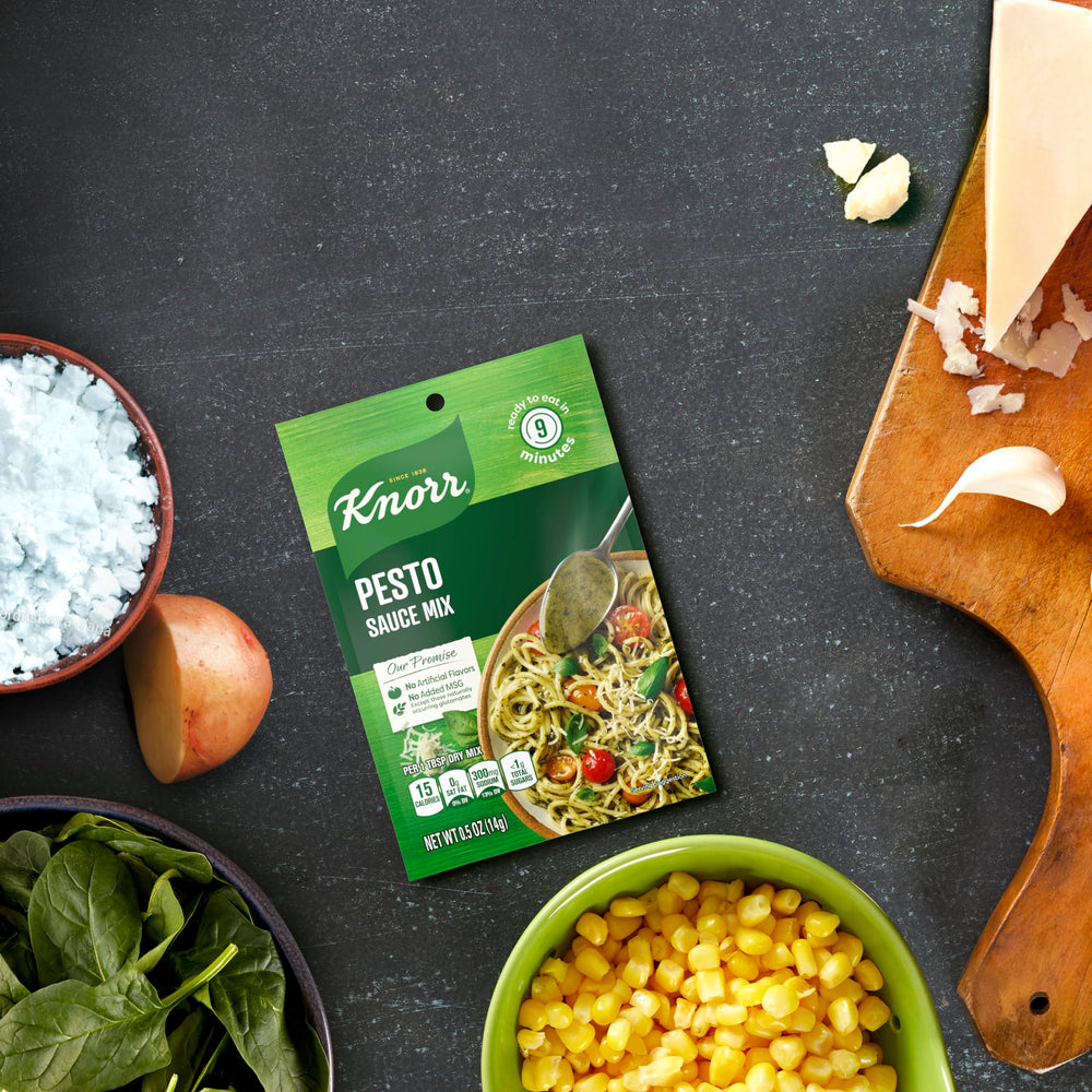 Knorr pesto parmesan shavings as finishing touch for rich flavor.