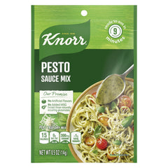 Knorr pesto pasta dish showing vibrant basil flavor for easy weeknight meals.