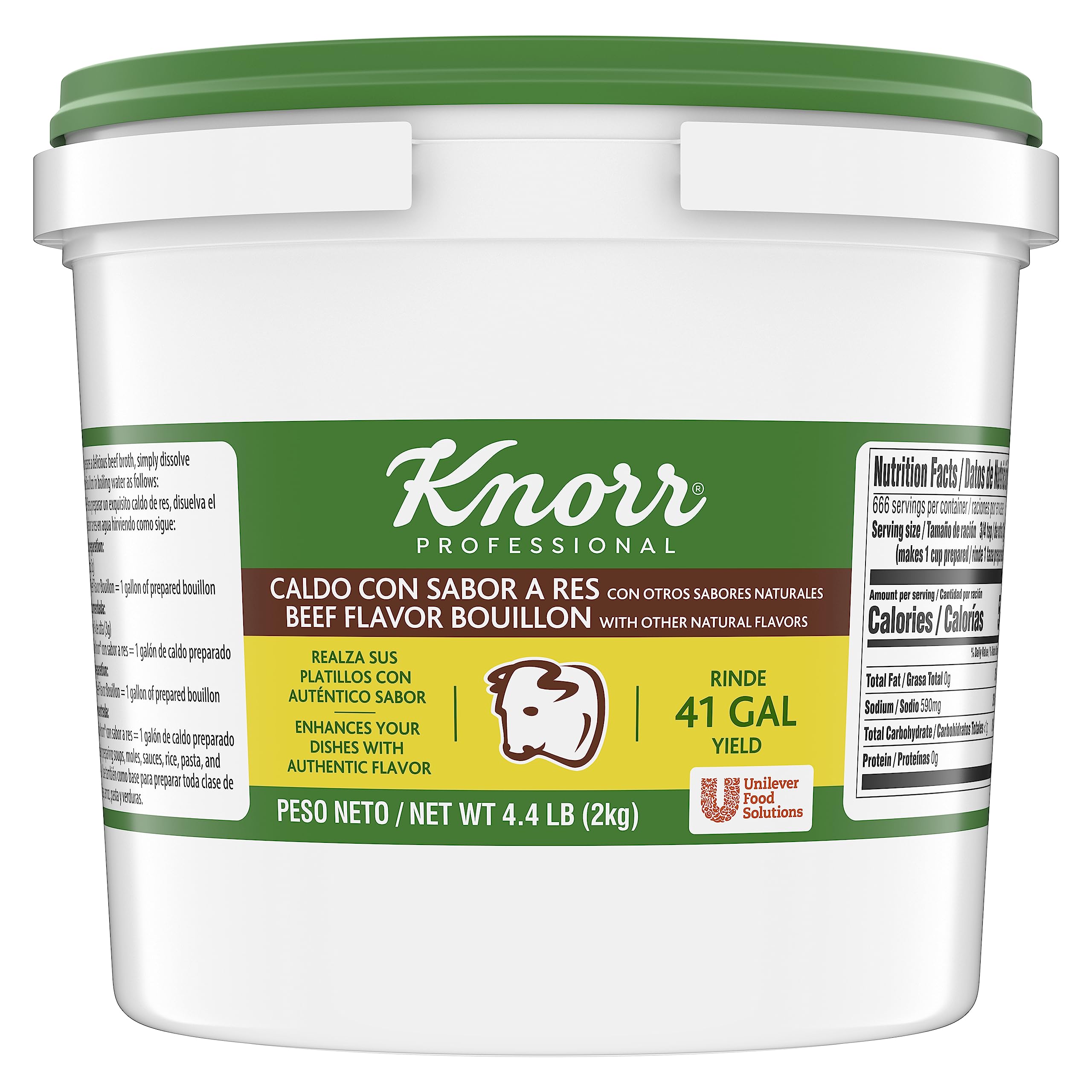 Knorr Professional beef bouillon bulk container adds rich flavor to soups and sauces