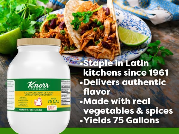 Knorr bouillon on a measuring spoon provides precise seasoning for recipes.
