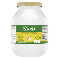 Knorr Professional chicken bouillon being poured to start a flavorful broth.