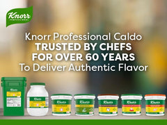 Knorr chicken bouillon base gently simmering into rich broth for soups.