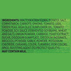 Knorr Recipe Mix Vegetable ingredients label highlights carrots, onions, and peas.