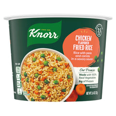Knorr Rice Cup Chicken Fried Rice bowl with peas in a savory serving.