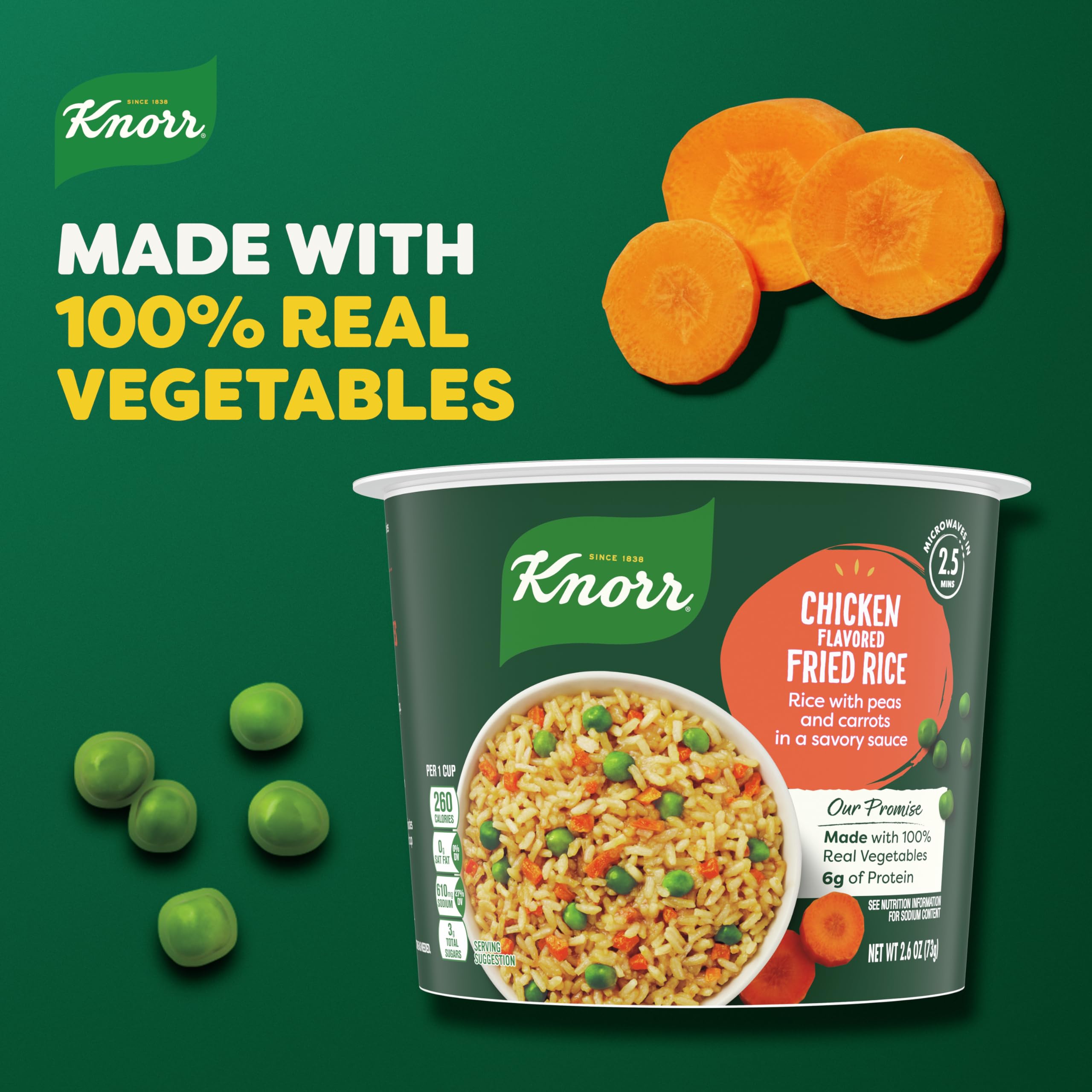 Knorr Rice Cup plated with vegetables for family meals.