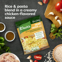Knorr Rice Sides Creamy Chicken ingredients close-up: onions and garlic.