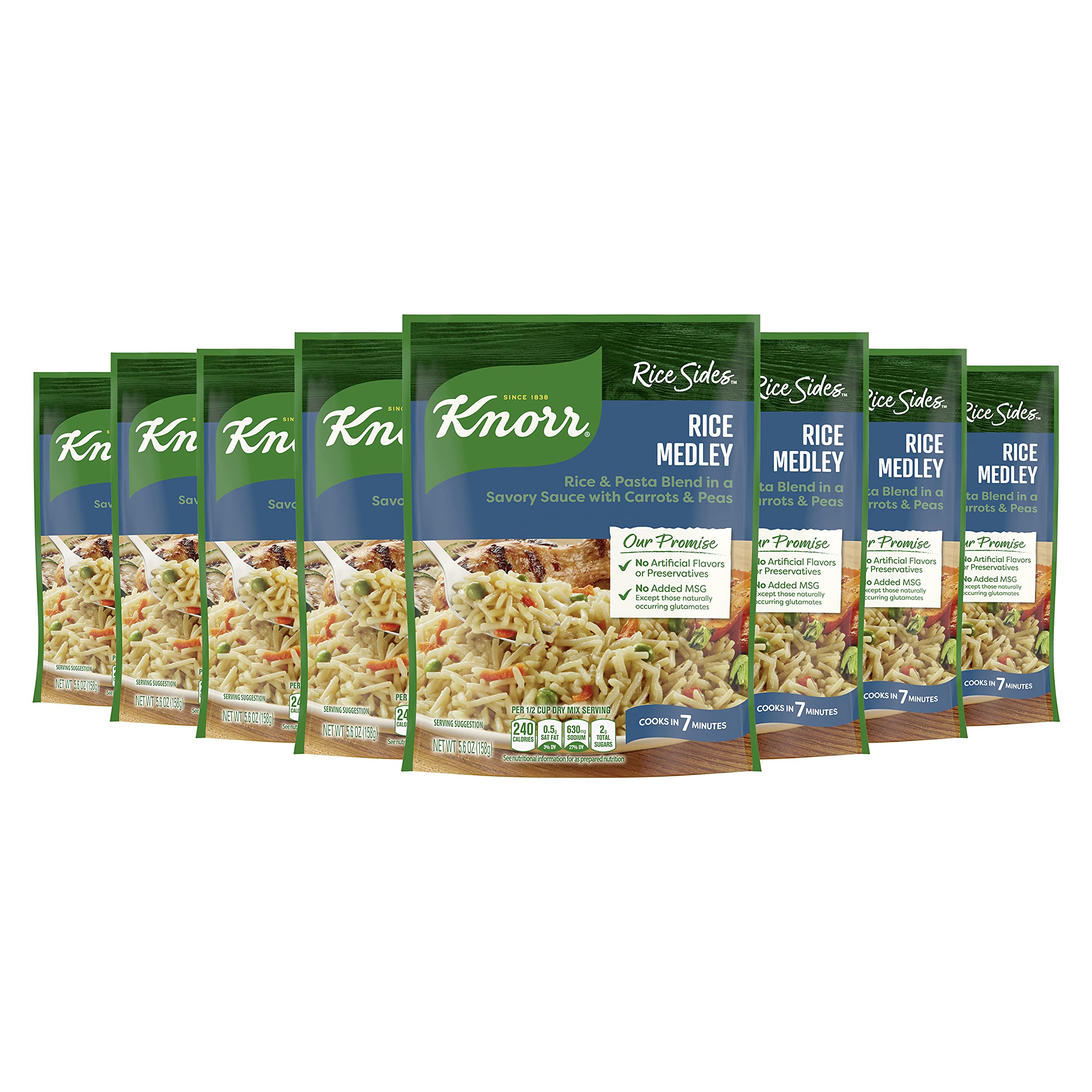 Knorr Rice Sides Medley in a steaming bowl, quick dinner base.