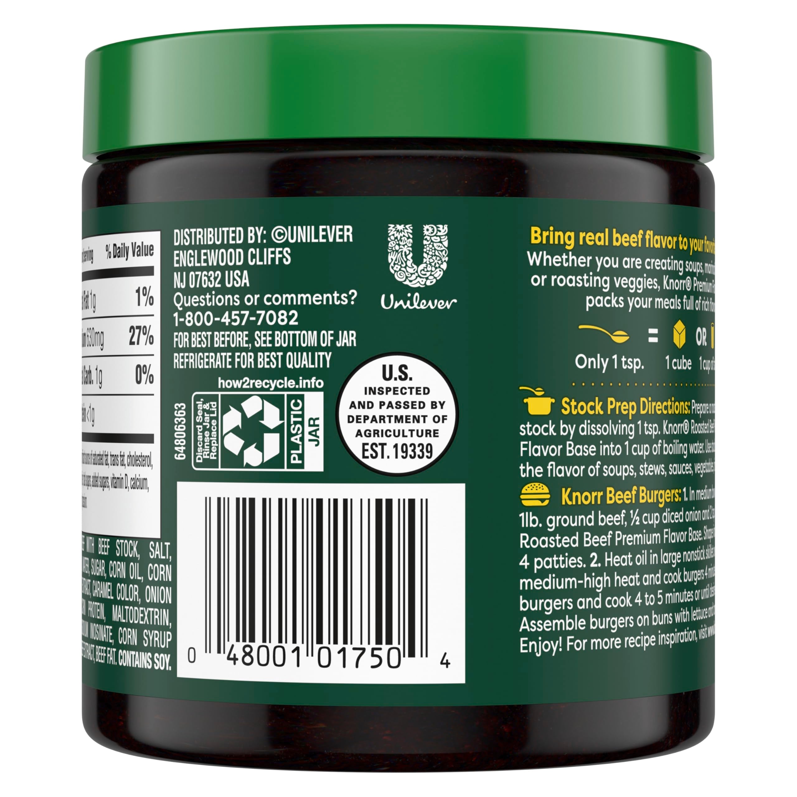 Knorr Roasted Beef Flavor Base dissolving in hot water for quick stock creation.