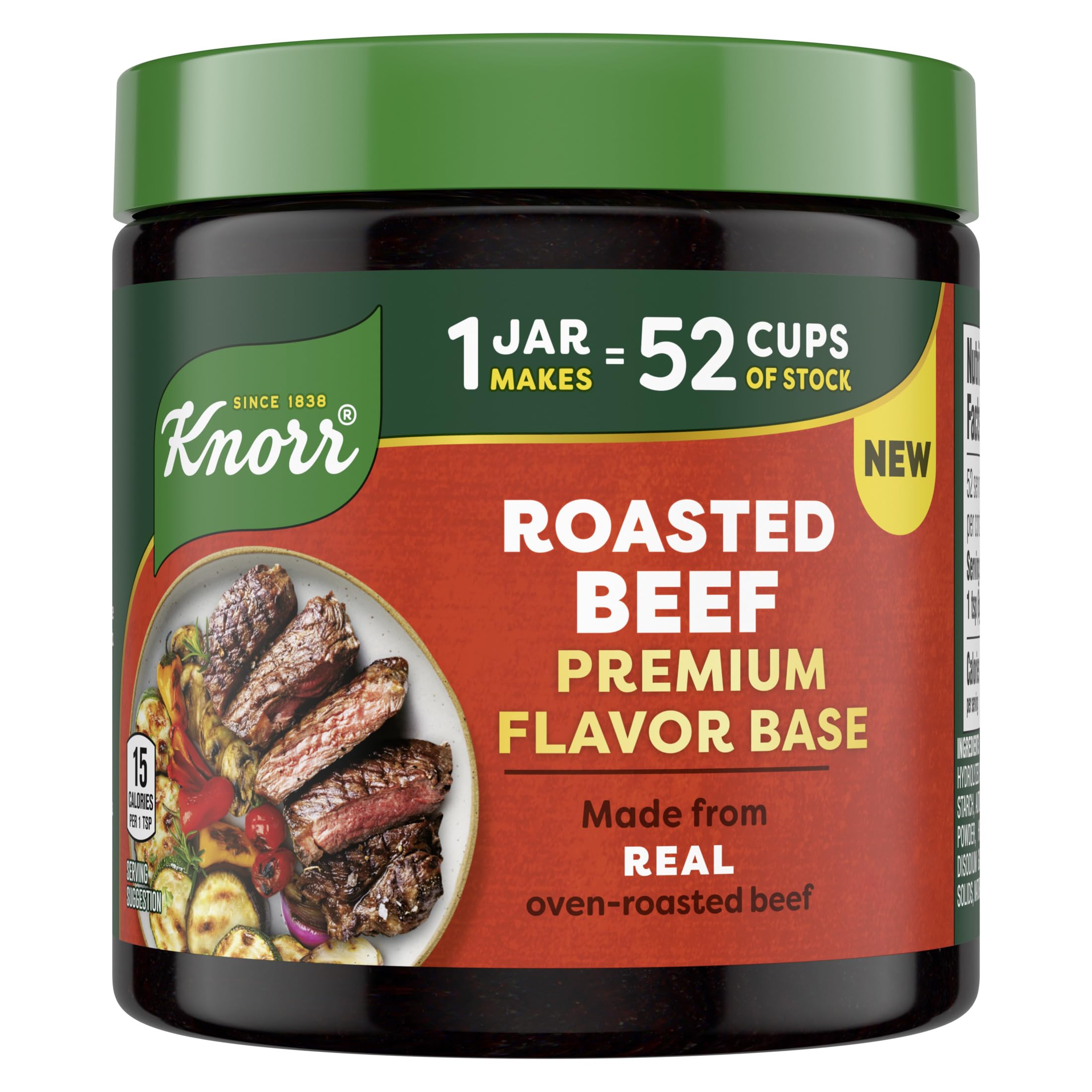 Knorr Roasted Beef Flavor Base jar closeup delivering rich flavor for soups.