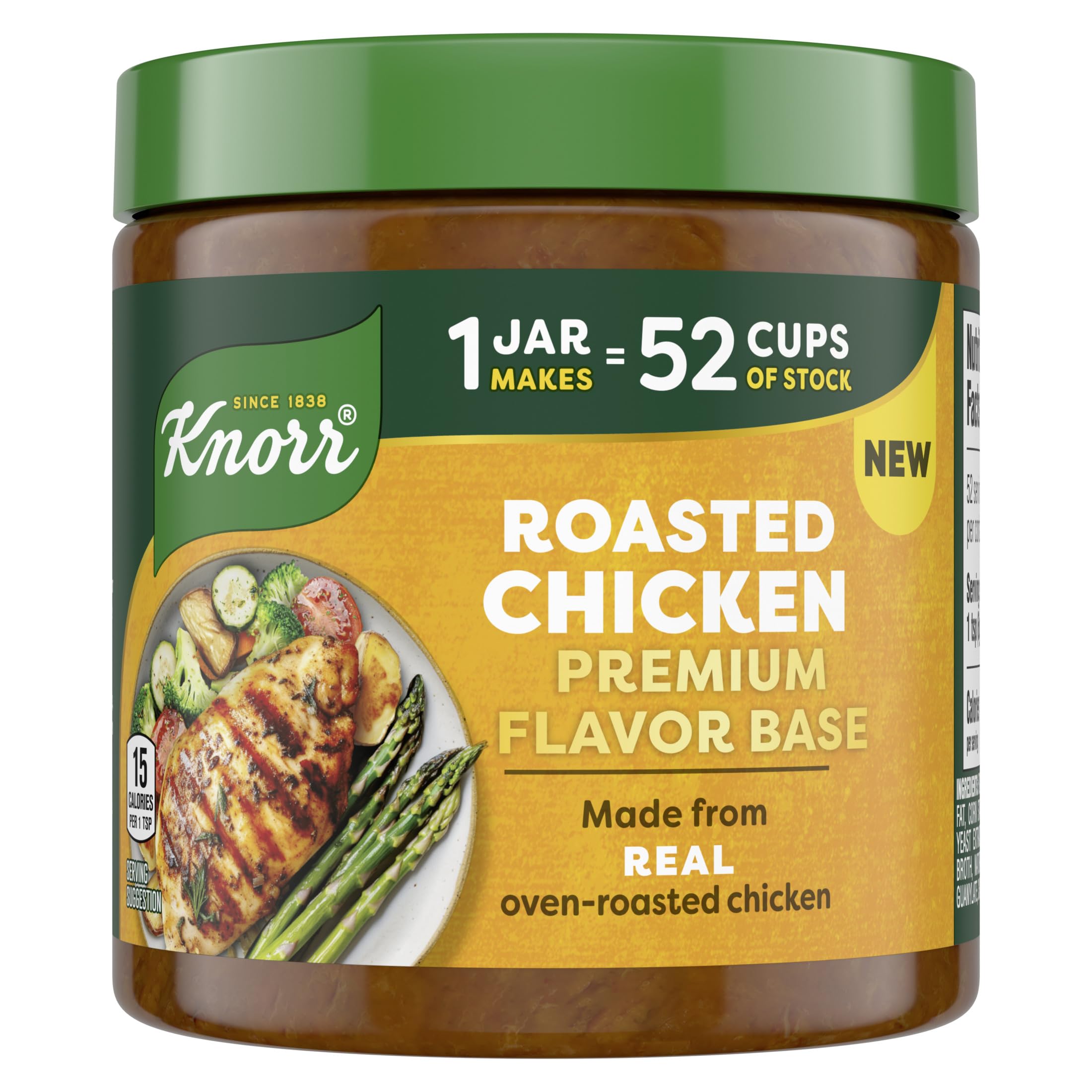 Knorr Roasted Chicken Flavor Base jar on counter signaling premium quality for meals