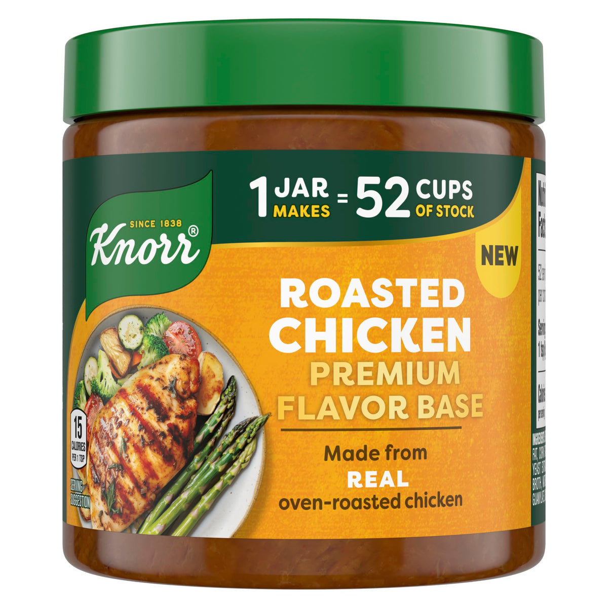 Knorr Roasted Chicken Flavor Base jar on counter signaling premium quality for meals