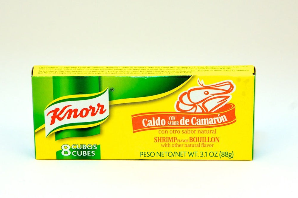 Knorr Shrimp Bouillon Cubes box for quick, shrimp-flavored meals