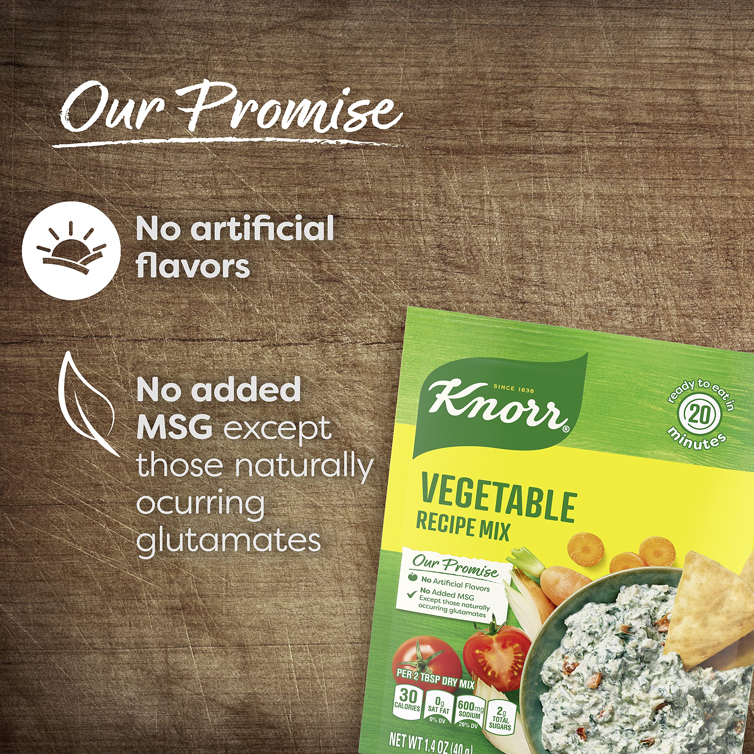 Knorr Soup yields four cups of comforting veggie-flavored soup.