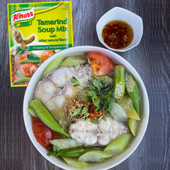 Knorr Tamarind Soup Base serving 4-6 per package, great for family meals.