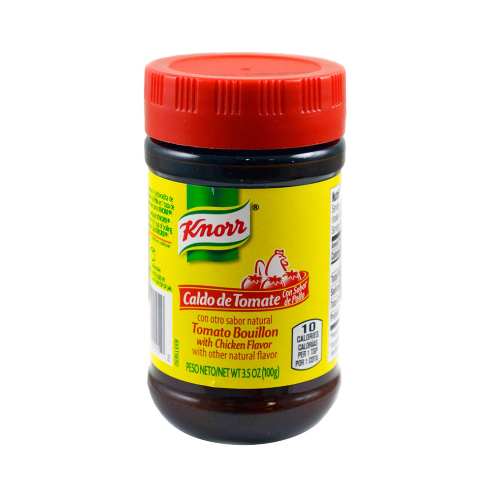 Knorr Tomato Grand Chicken Broth ingredients list highlights natural flavor enhancers.