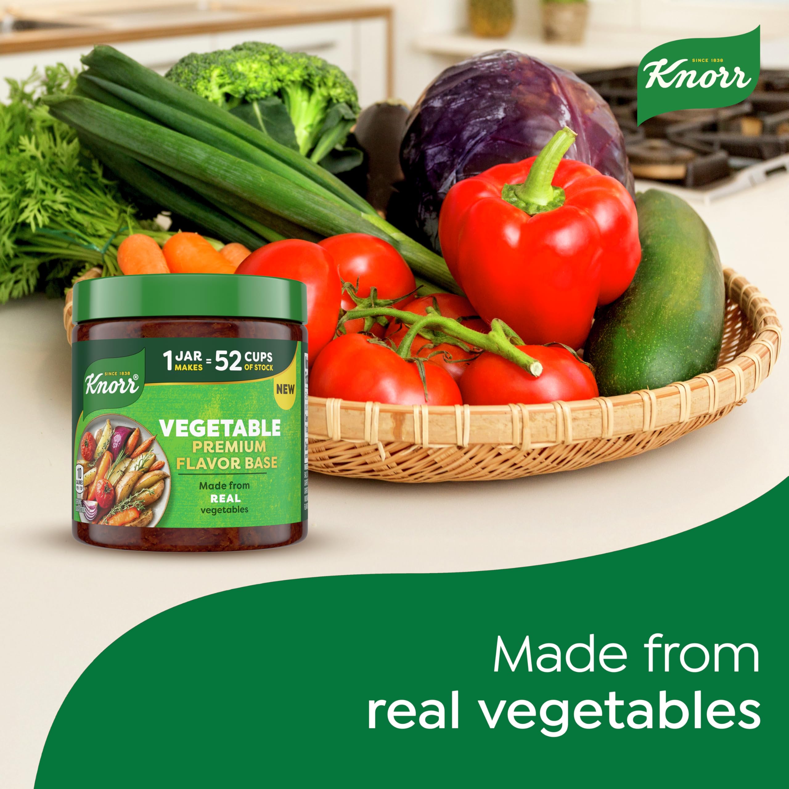 Knorr Vegetable Flavor Base enriches pasta sauces with vegetarian umami.