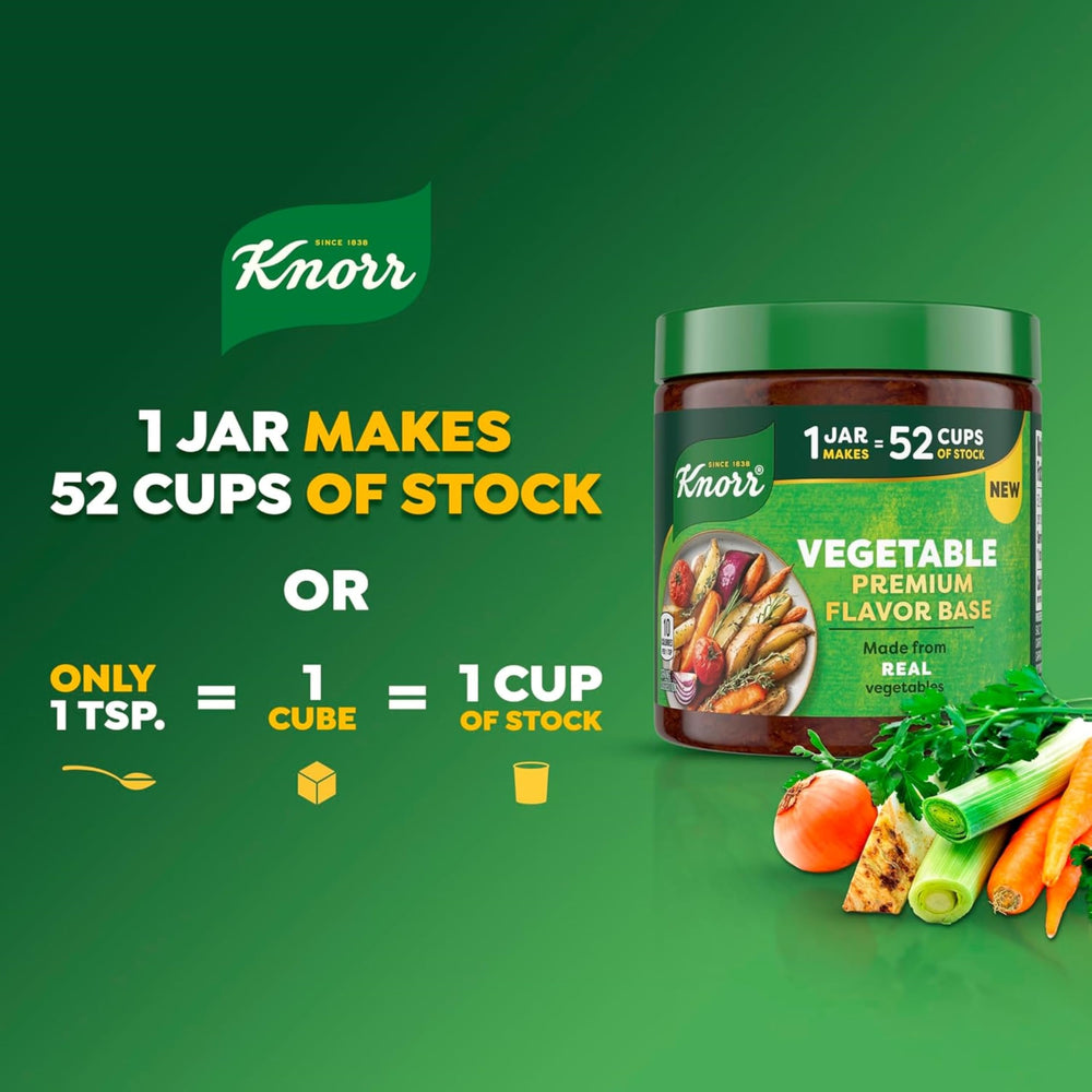 Knorr Vegetable Flavor Base ready aroma for soups-and-stews powered by real vegetables.