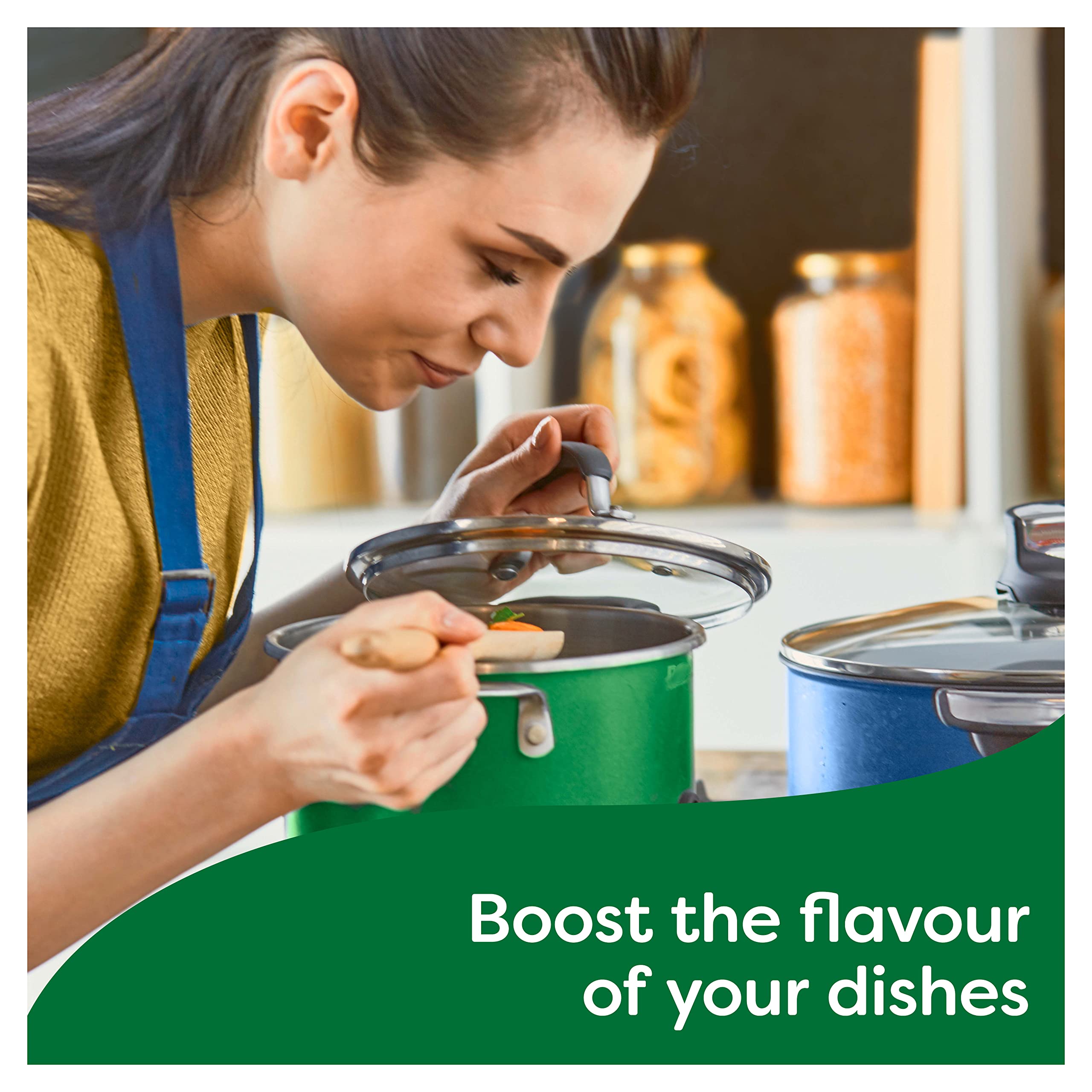 Preview of visible ingredients in Knorr stock pot packaging.