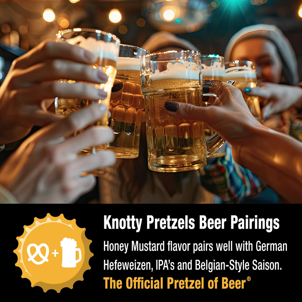 Knotty Pretzels ready for snack time, convenient resealable bag.