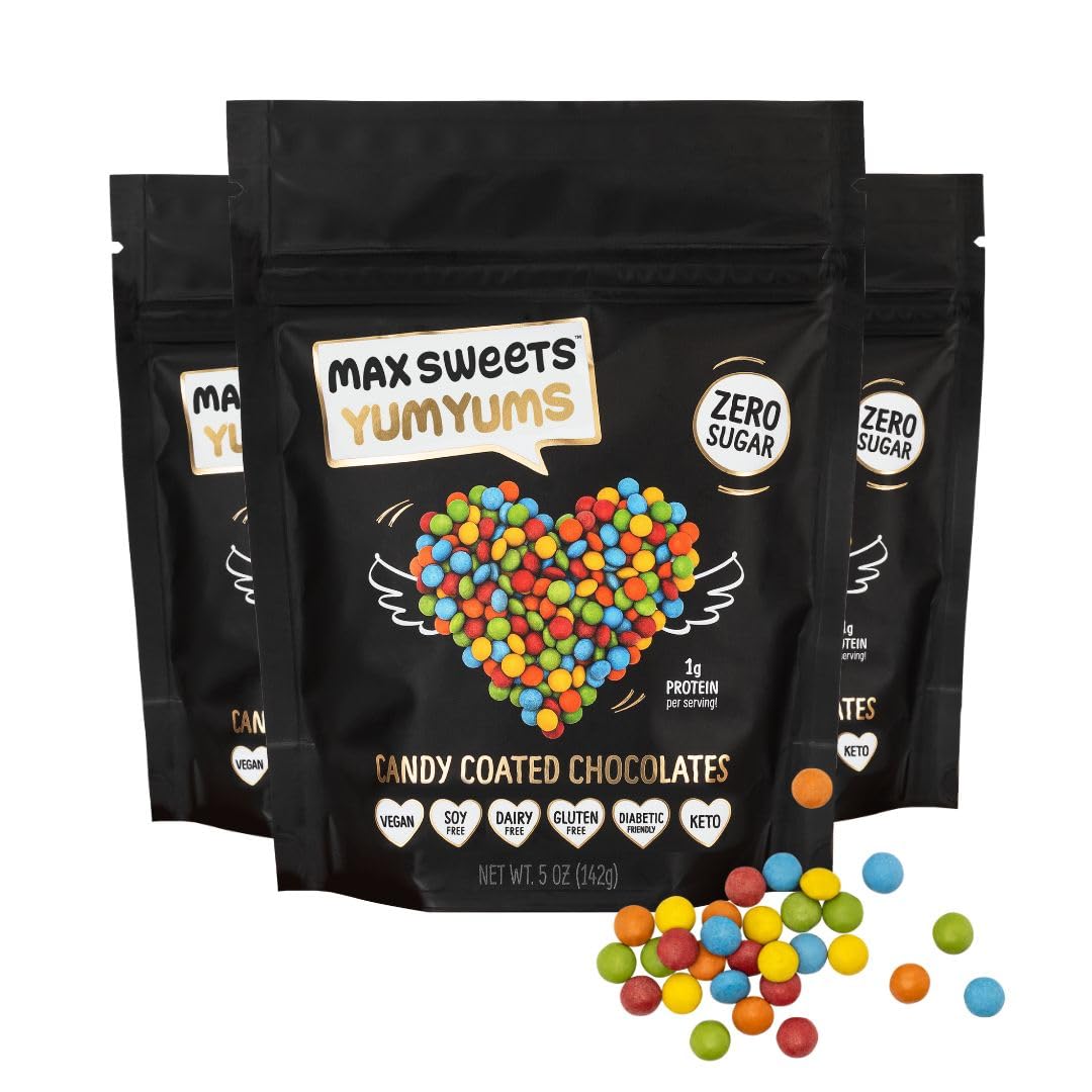 Know Brainer Max Sweets YumYums pack hero showing sugar-free keto chocolate candy on the go.