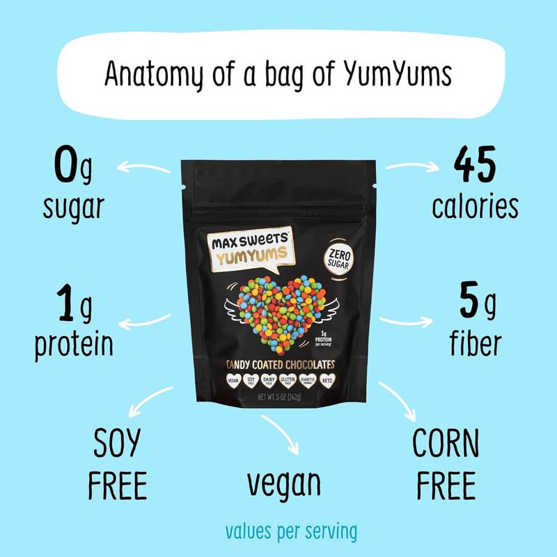 Know Brainer YumYums vegan ingredients note showing dairy-free, low carb appeal.