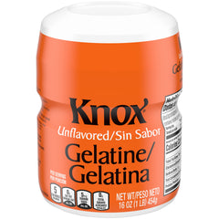 Close-up of Knox Gelatin label on a three-pack for packaging details.