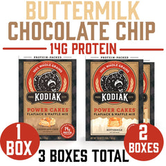 Kodiak Cakes chocolate chip power cakes 18oz package for a sweet morning treat