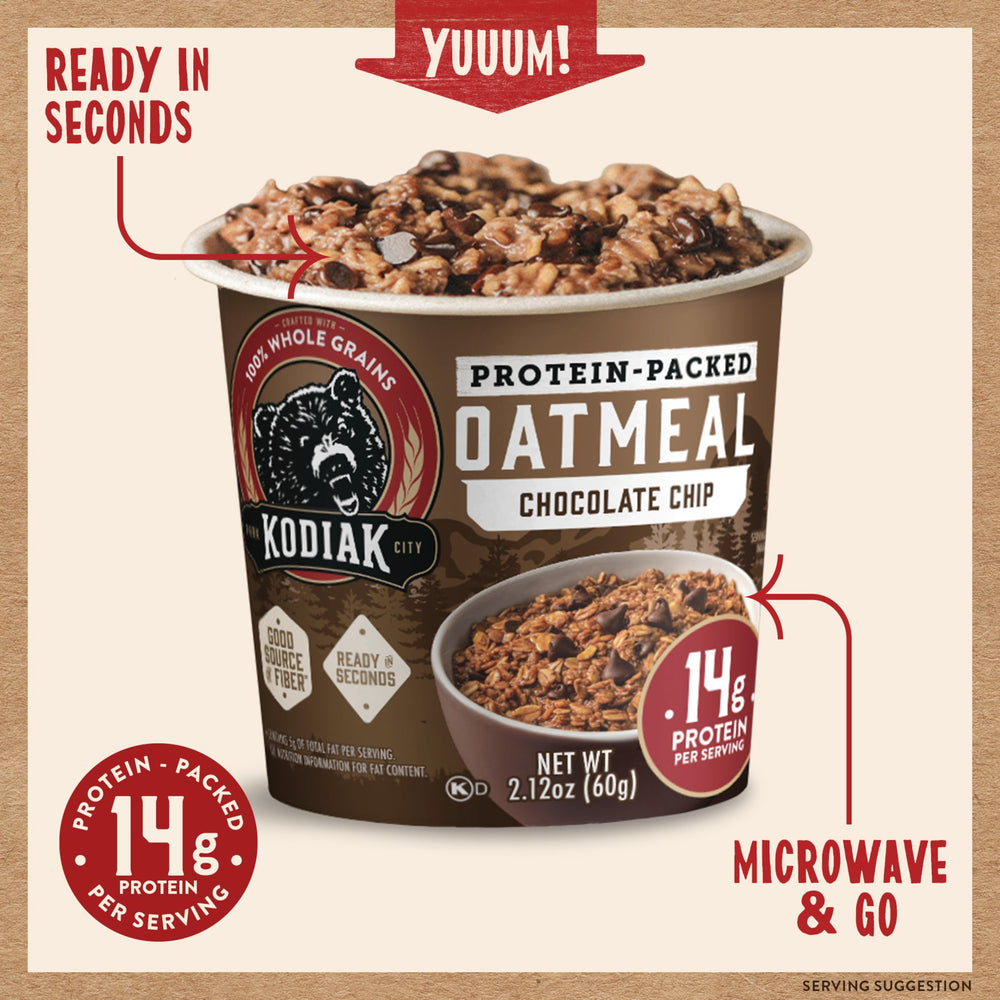 Kodiak Cakes 14g protein claim highlights daytime energy support.