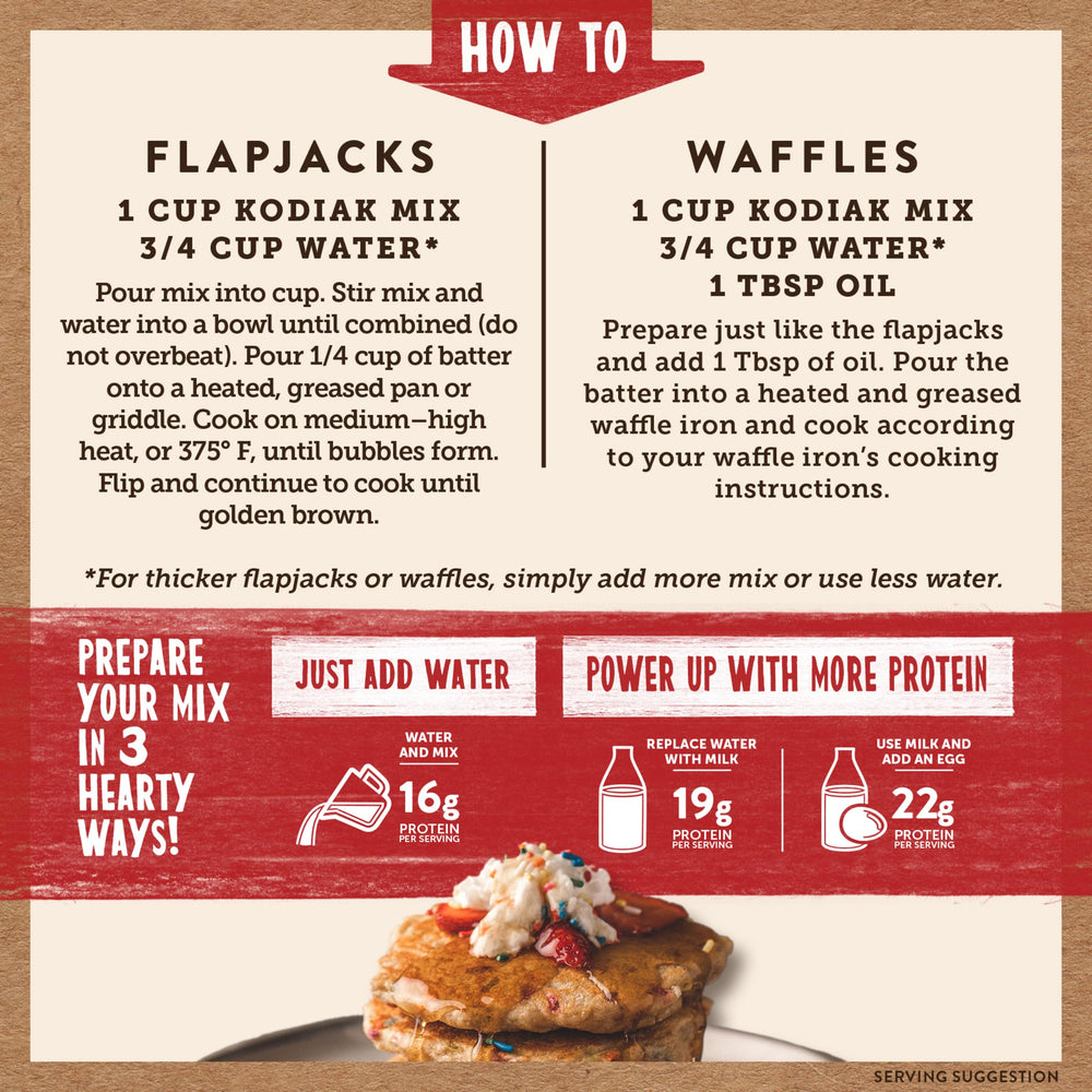 Kodiak Cakes Birthday Cake campsite breakfast idea, protein and flavor on trail.
