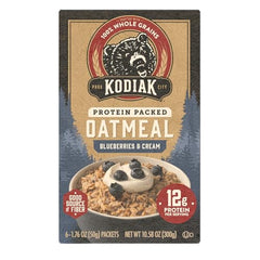 Kodiak Cakes Blueberries and Cream oatmeal in bowl ready to enjoy.