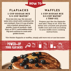 Kodiak Cakes Blueberry Power Cakes pancake stack showing fluffy texture.