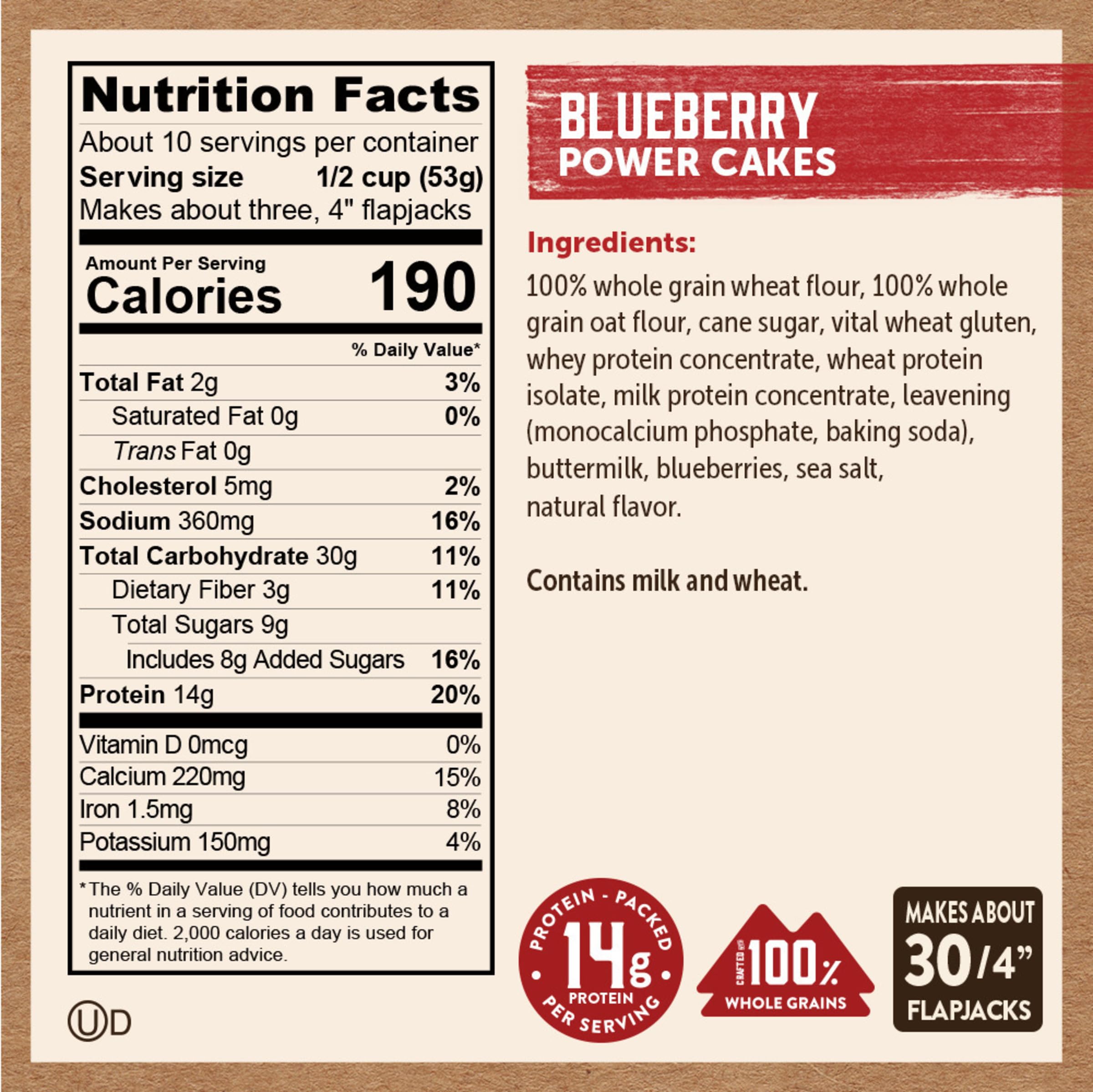 Kodiak Cakes Blueberry Power Cakes waffles on a waffle iron.