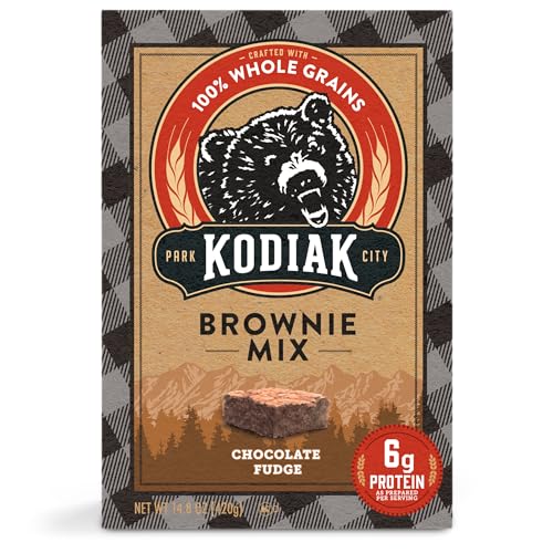 Kodiak Cakes brownie batter being poured into pan